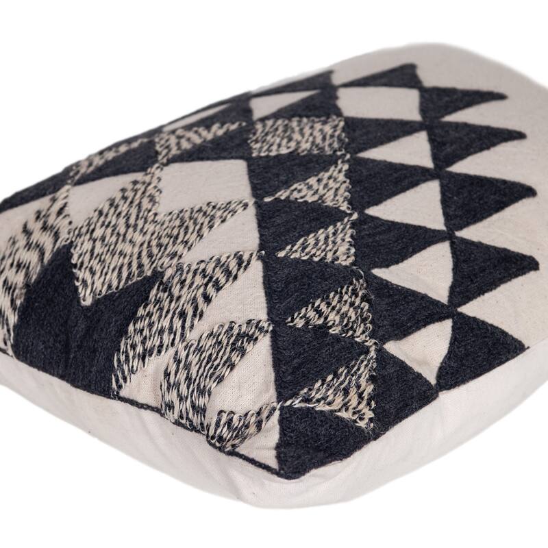 Geometric Rectangular Throw Pillow - 20" - Beige and Black