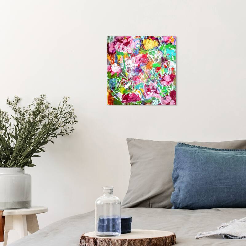 Wynwood Studio Abstract Spring Petals Pop Pink and Modern & Contemporary Wall Art Canvas Print - 12 x 12