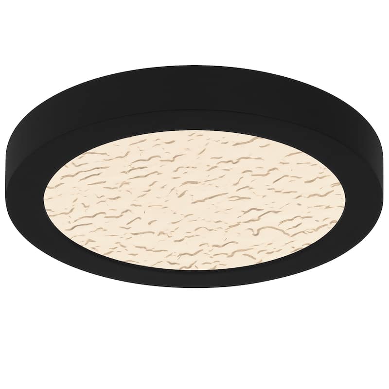 Outskirts Integrated LED Earth Black Flush Mount with CCT Switch