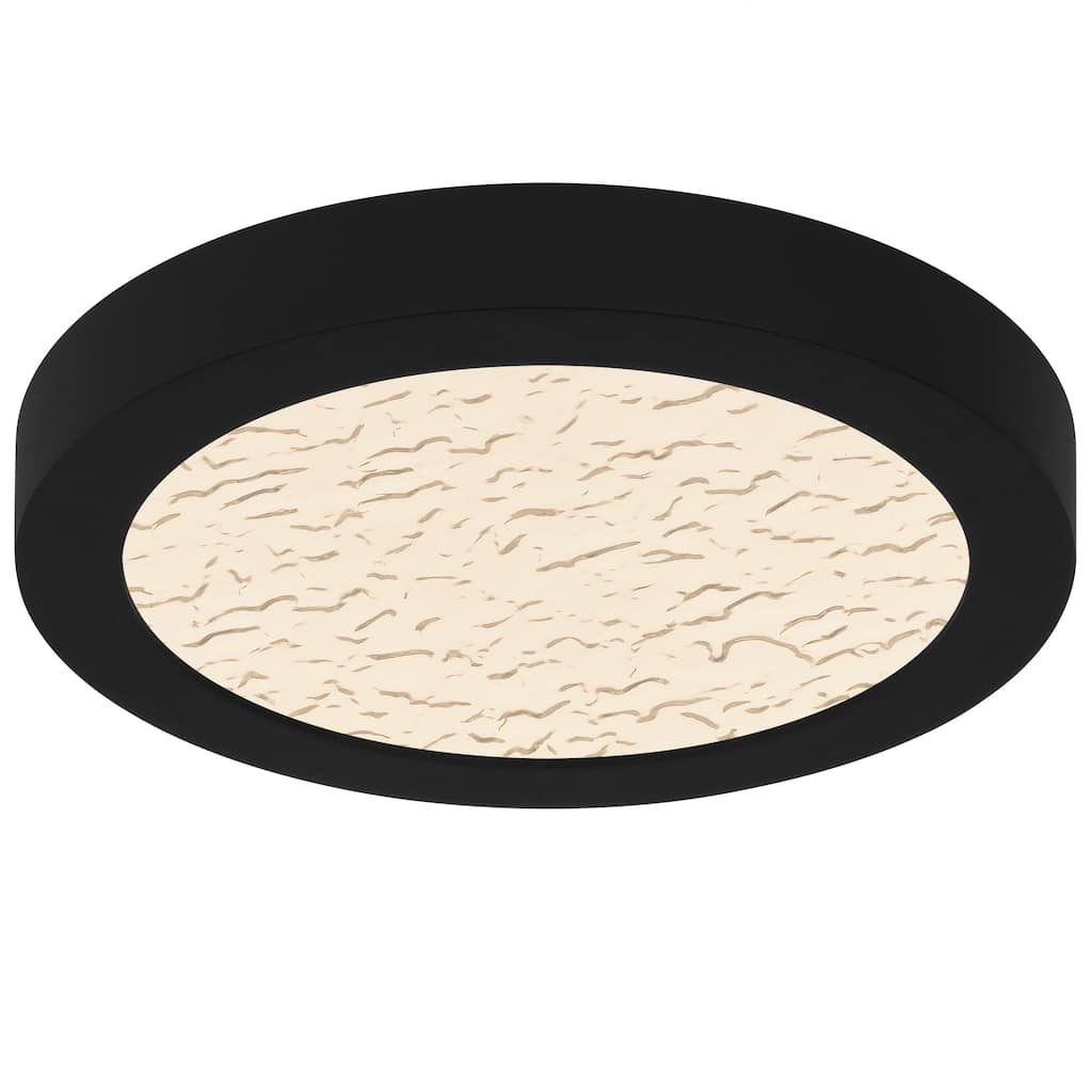 Outskirts Integrated LED Earth Black Flush Mount with CCT Switch