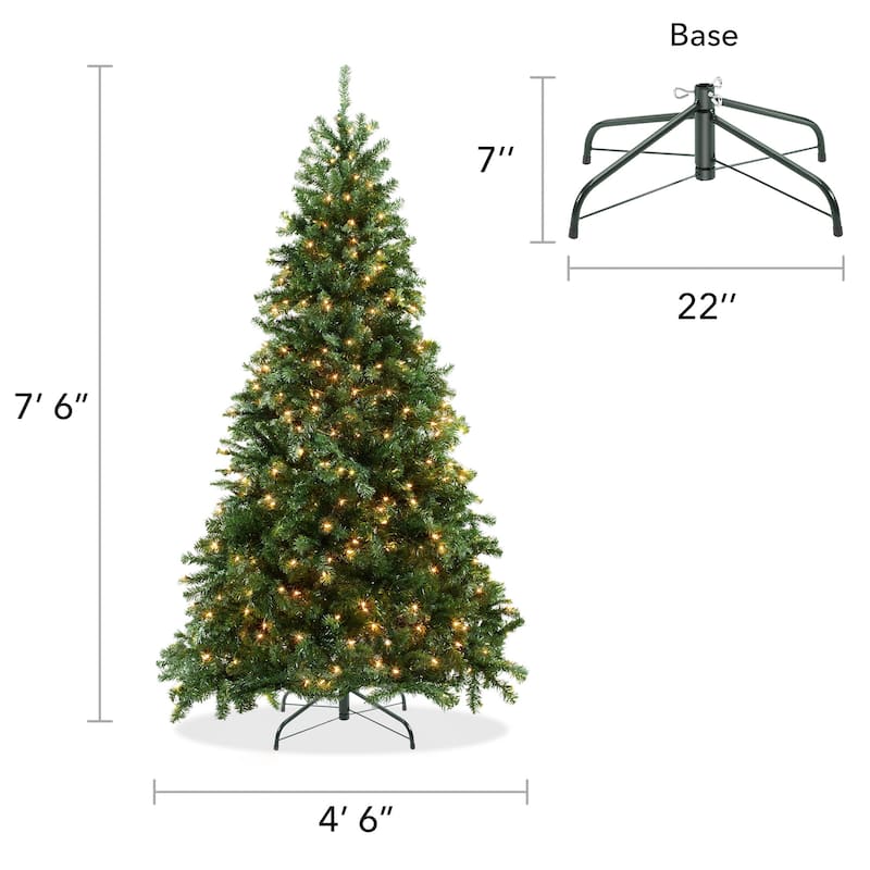 PreLit Realistic Green Spruce Artificial Christmas Tree Stand