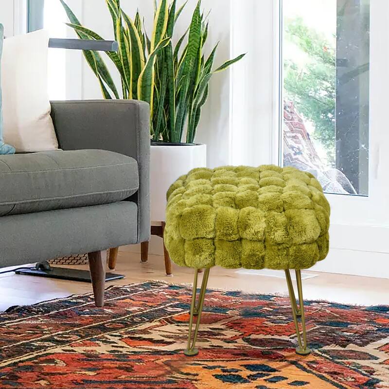 FoxFauxFur Pouf Stool