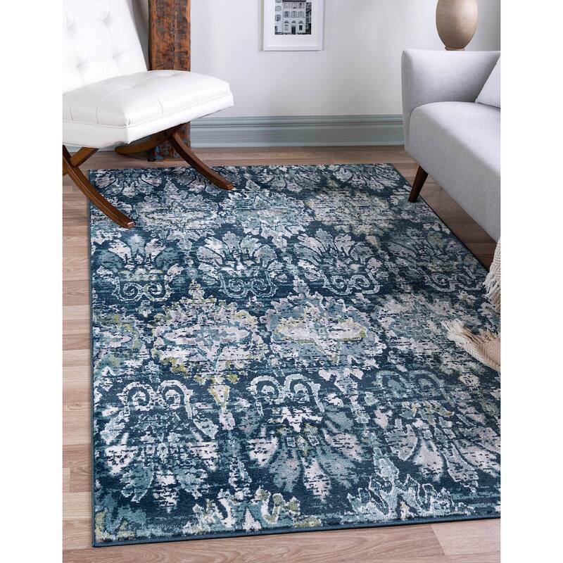 Contemporary Synnove Collection Area Rug - 8'x10' - Navy Blue