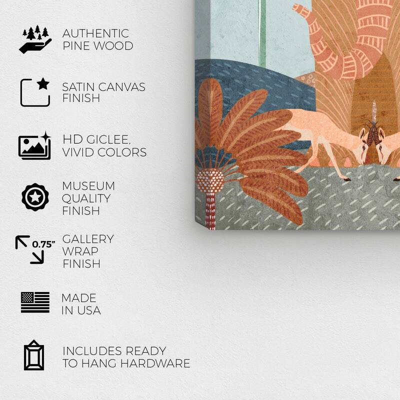 Wynwood Studio Canvas Animals Great Elephant Orange and Modern & Contemporary Wall Art Canvas Print