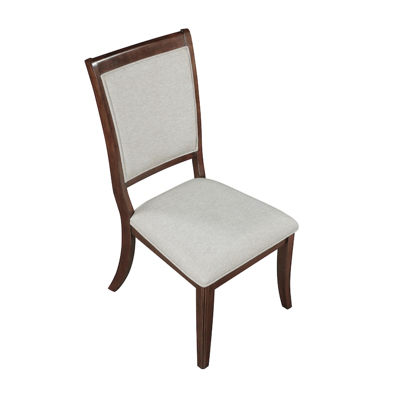 Traditional Dining Side Chairs Set Of 2pc, Wooden Upholstered Seat Formal Chairs