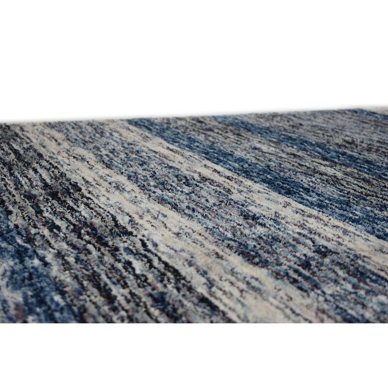 Addison Sanibel Striped Grey Shag Area Rug