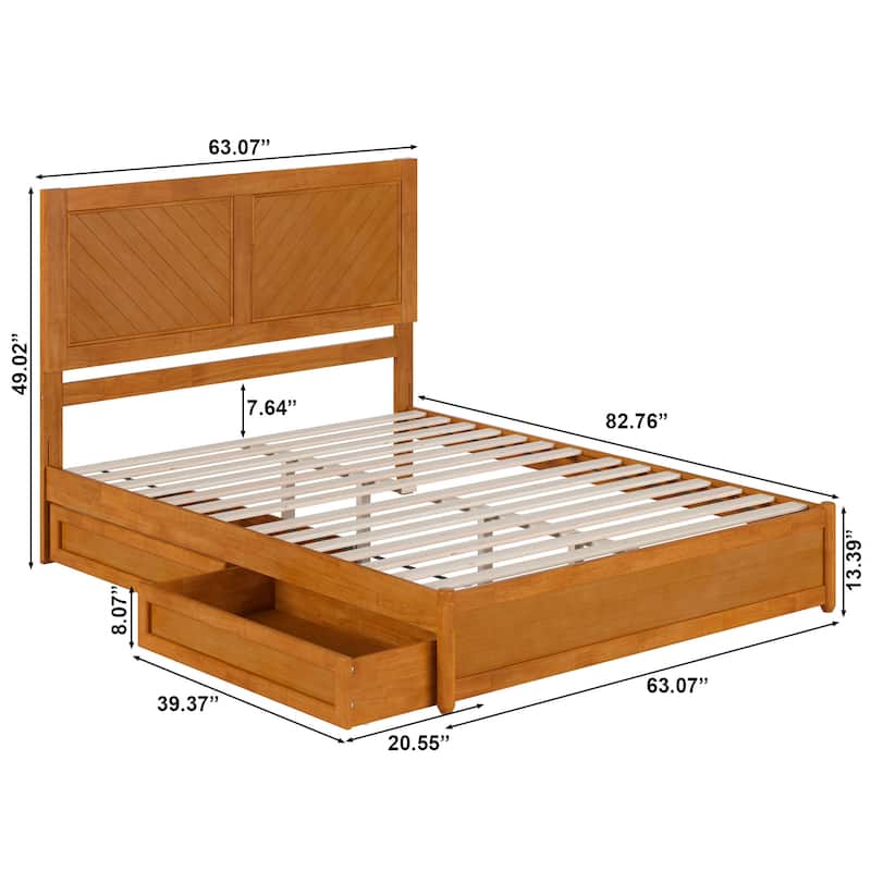 Clayton Platform Bed with Panel Footboard and Storage Drawers