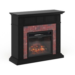 Shop Kerns Black And Red Faux Brick Infrared Electric Media
