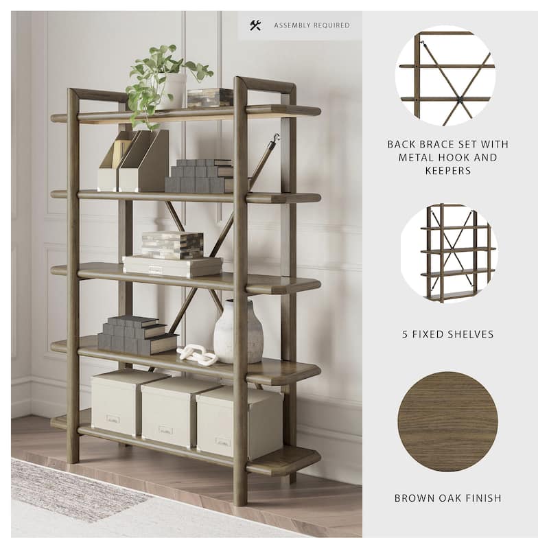 Signature Design by Ashley Roanhowe Brown 71" Bookcase - 54"W x 17"D x 71"H