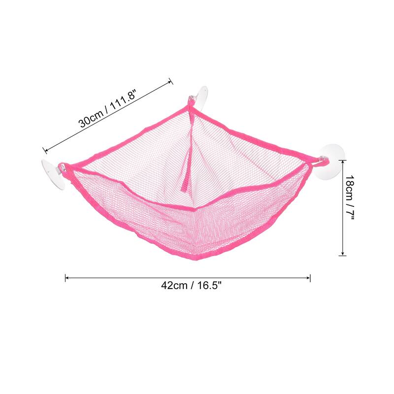 Stuffed Animal Net, Mesh Hammock Corner Hanging Nets Holder, Pink - Pink