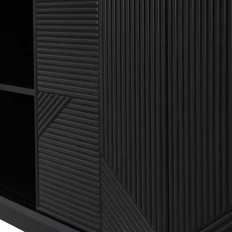Christopher Knight Home - Mason Modern Geometric Accent Cabinet with Sliding Doors and Ample Storage