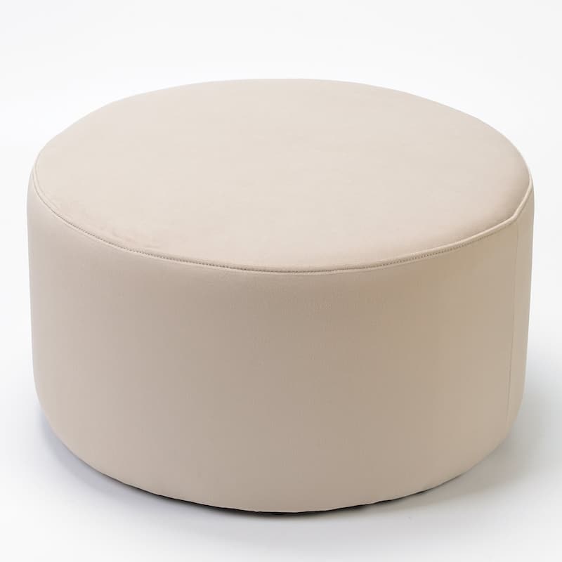 KINWELL Round Upholstered Pouf Ottoman Footrest