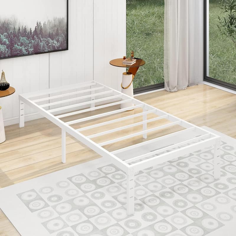 alazyhome 14 inch Metal Platform Bed Frame Steel Slat
