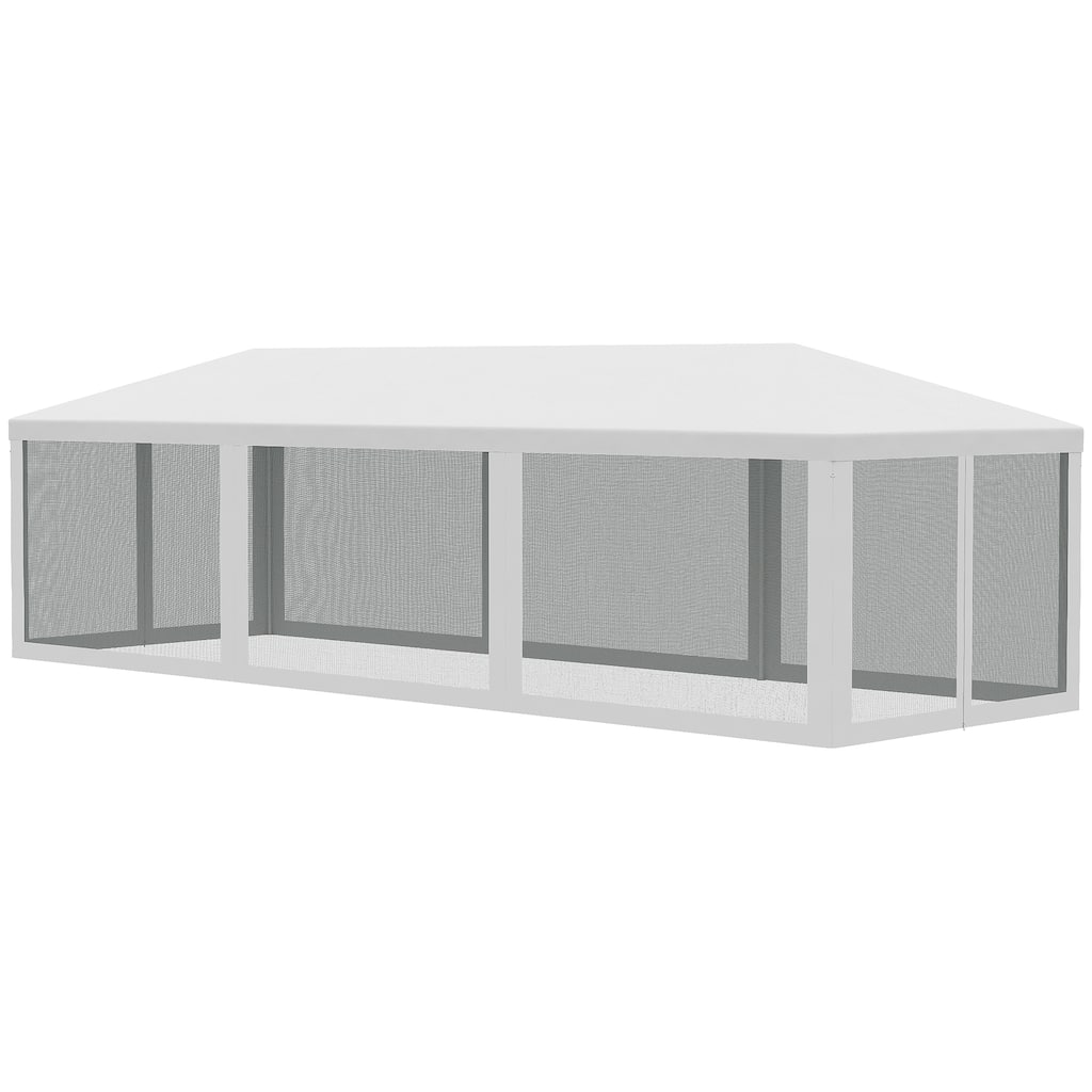10' x 28' Outdoor Party Tent with Removable Mesh Sidewalls, Steel Frame, and Carrying Bag