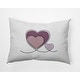 preview thumbnail 4 of 19, Hearts With Outlines Valentines Day Accent Pillow 14" x 20" - Romantic Purple