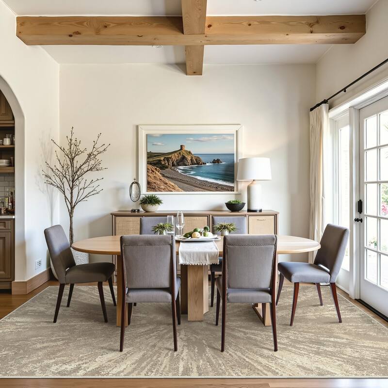 Mcow Abstract Modern Microfiber Low-Pile Washable Area Rug