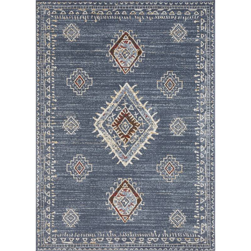 Loomaknoti Alsbrooke Temarnie Blue Area Rug - 4' x 6'