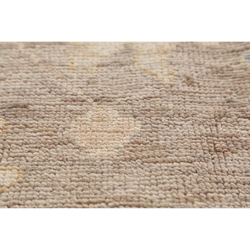 Hand Knotted Oriental 100% Wool Carpet Transitional All-Over Greys & Charcoal Oushak Area Rug - 8' 11'' X 5' 10''