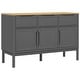 preview thumbnail 3 of 23, vidaXL Sideboard FLORO 44.9"x16.9"x29.1" Solid Wood Pine - 44.9" x 16.9" x 29.1"