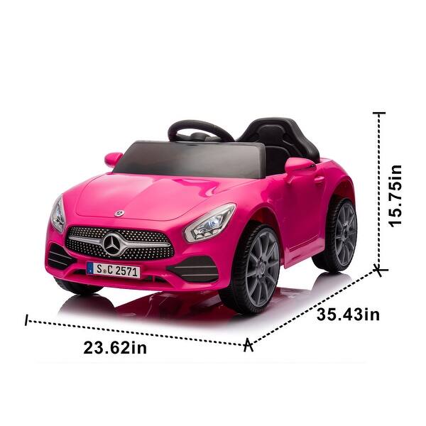 dimension image slide 2 of 4, 12V Mercedes-Benz Ride-On Car for Toddlers, Remote Control, LED Lights, Ideal Christmas Gift