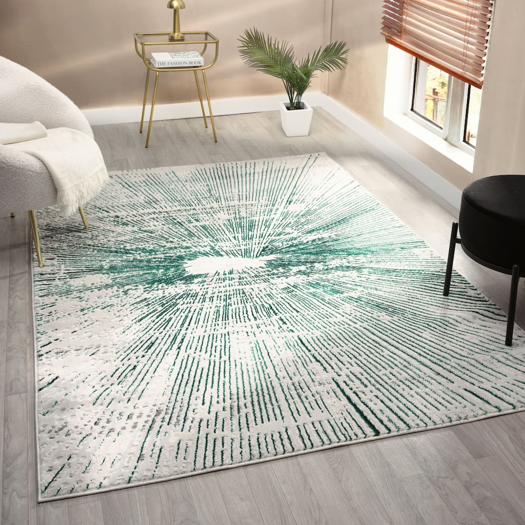 Mila Collection Geometric Contemporary Area Rug