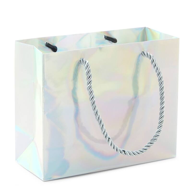 Blue Panda 24 Pack Mini Gift Bags with Handles, Small Reusable Metallic Paper Bag 6x5 x2.5"
