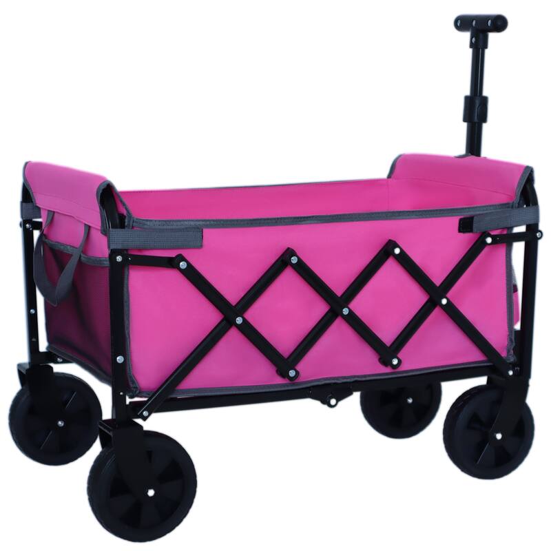 Expandable Dual Layer Utility Wagon Cart,Grocery Cart for Gardening