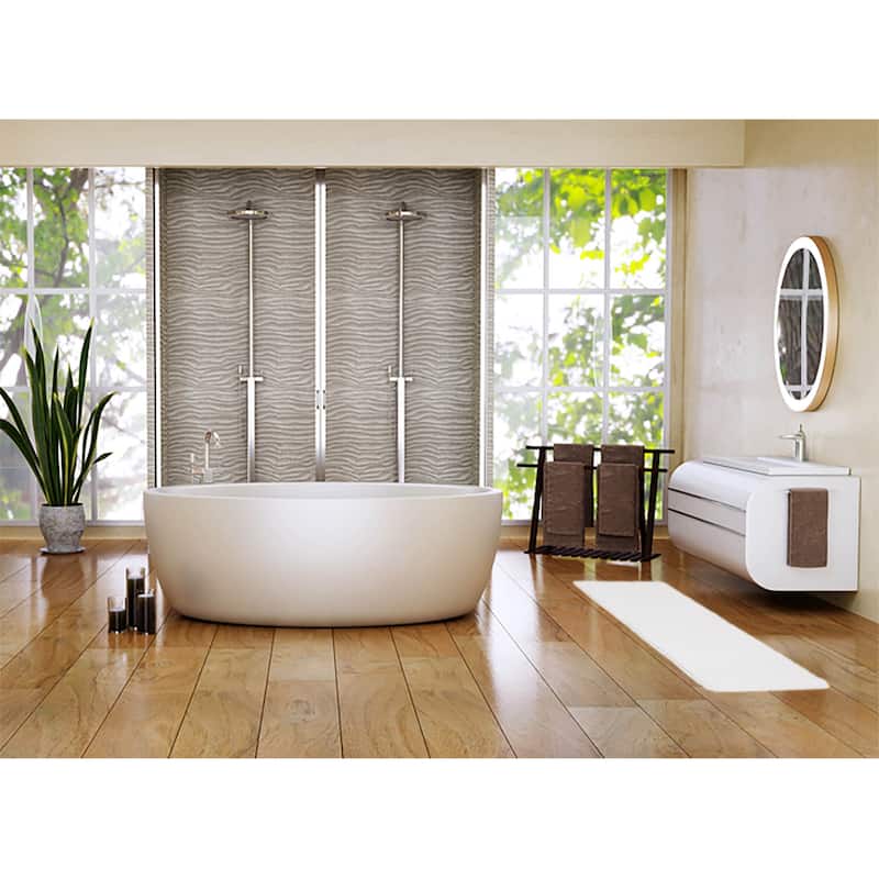 Microfiber Polyester Double Sink Bath Mat Runner - 48"L x 20"W