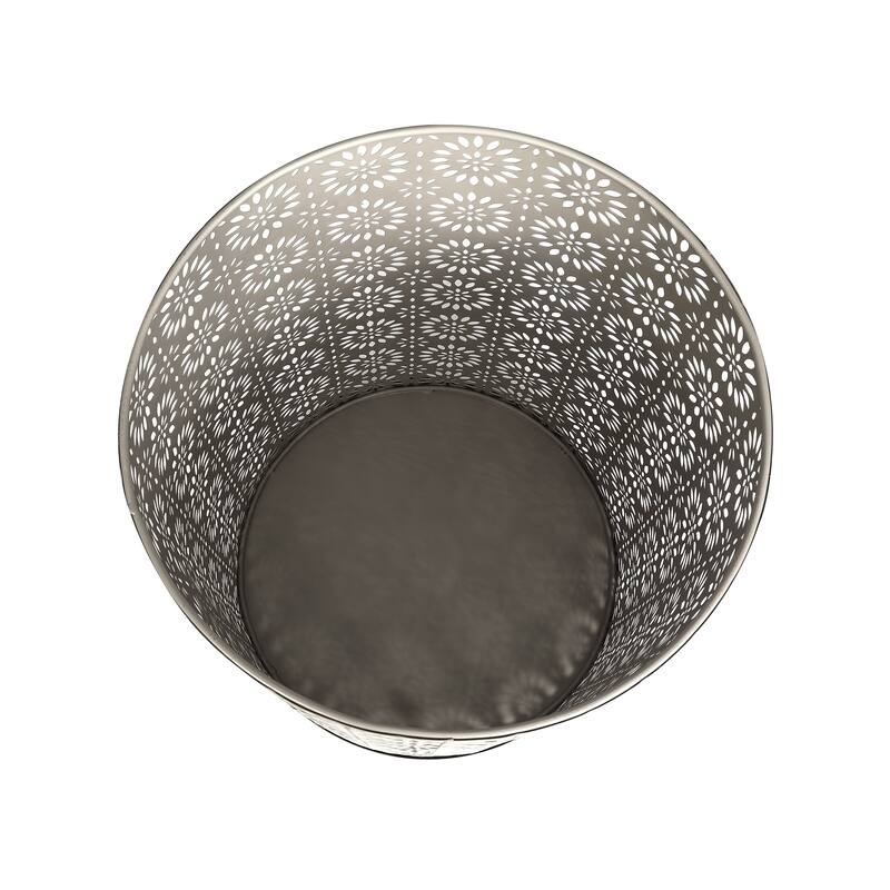 Adeco Set of 2 Round Metal Nesting Side End Tables Set - set of 2