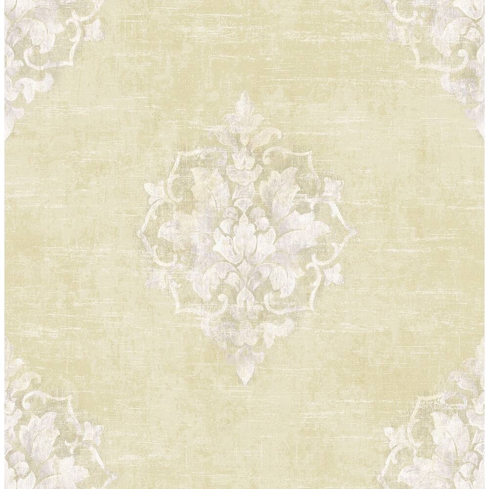 Seabrook Designs Creswell Damask Unpasted Wallpaper