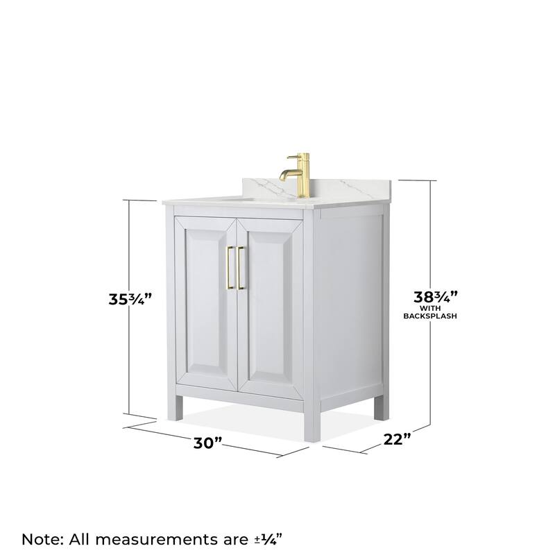 Wyndham Collection WCV252530S-QTZ-UNSM24 Daria 30" Free Standing