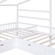 preview thumbnail 11 of 20, Twin Size House Platform Bed with 3 Storage Drawers, Wooden Daybed for 2, L -Shaped Double Bedframe with Roof & Fence
