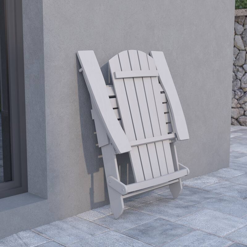 Poly-resin Folding Adirondack Indoor/Outdoor Patio Chair (Set of 4)