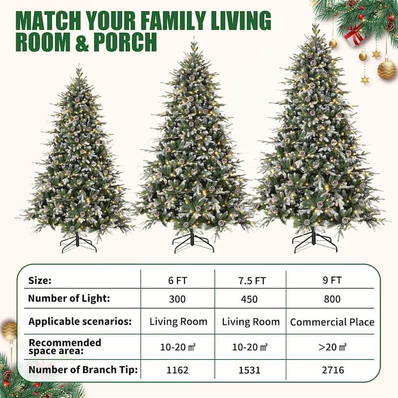 Automatic Expansion Snow Flocked Christmas Tree for Home Decor - N/A