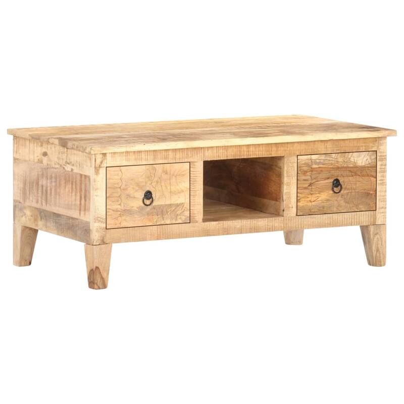 vidaXL Coffee Table 39.4"x21.7"x15.7" Rough Mango Wood - 39.4" x 21.7" x 15.7"