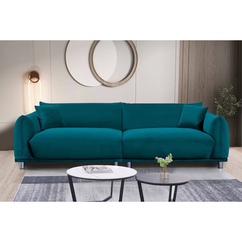 US Pride Furniture 88.2''W Metal Legs Velvet Sofa