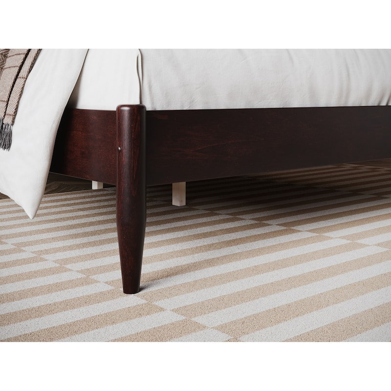 Full Platform Bed Frame - 14 Inch Espresso Bed - Modern Wood Slat Bed - Easy Assembly