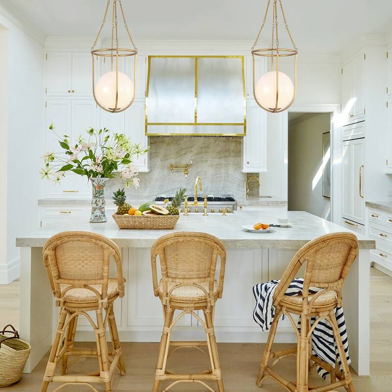 Mid-century 1-Light Glossy Glass Caged Semi-flush Mount - 17.7 in