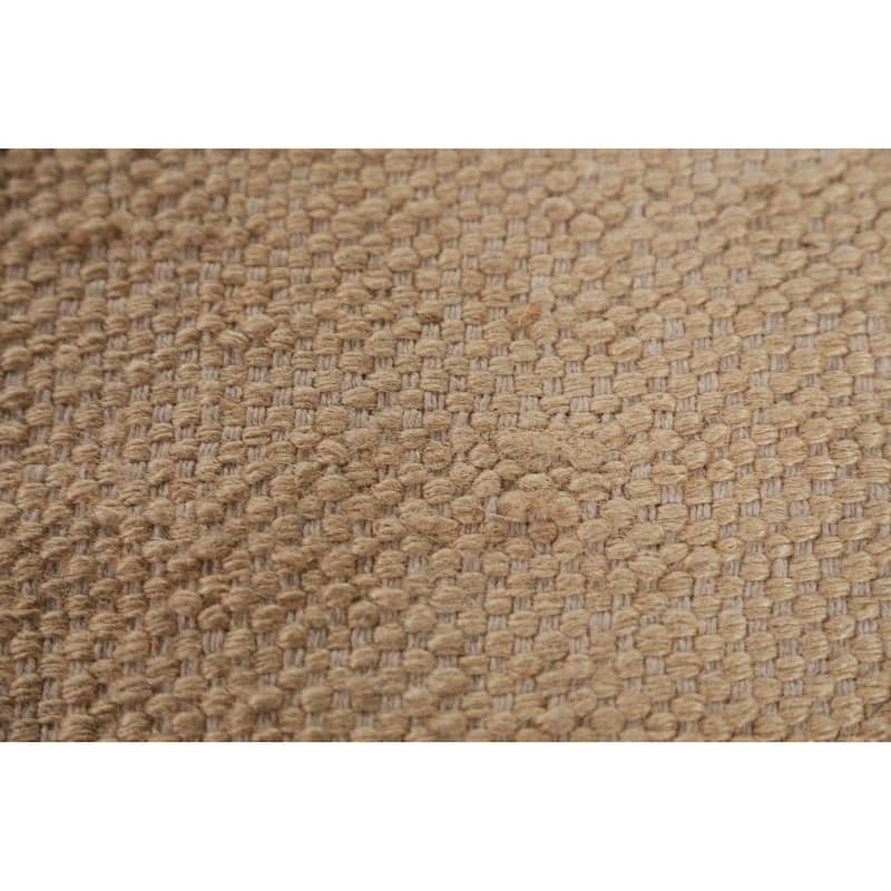 Hand Woven Oriental 100% Jute Carpet Southwestern Modern Beige & Ivories Kilim Area Rug - 13' 3'' X 10' 3''