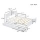 preview thumbnail 11 of 9, Full Size Storage Platform Bed with Storage Underneath, White