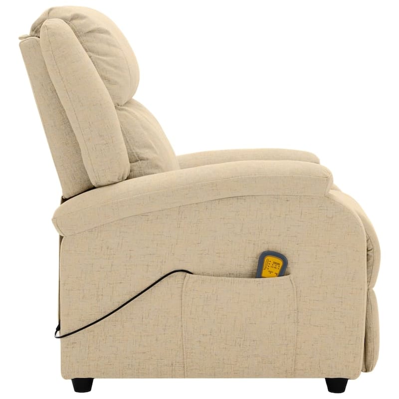 vidaXL Massage Chair Cream Fabric - 71 x 92 x 96 cm