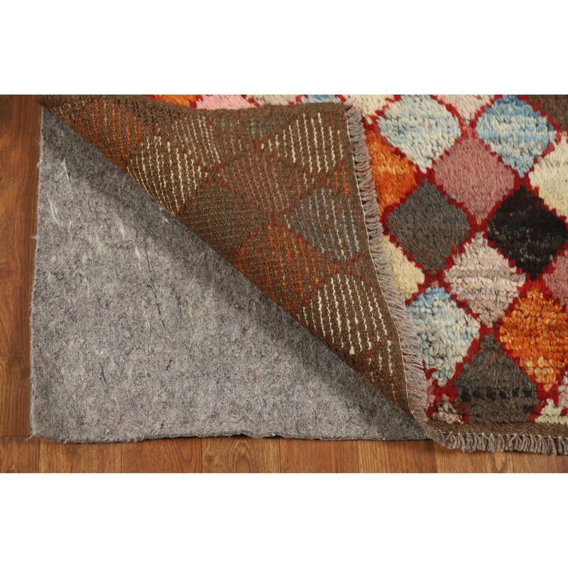 All-Over Trellis Moroccan Oriental Runner Rug Handmade Wool Carpet - 2'7" x 10'1"
