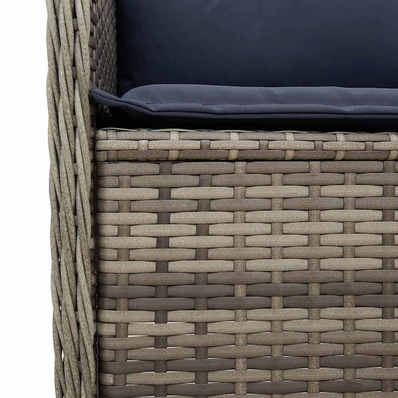 vidaXL Garden Bench with Cushion Brown Poly rattan - 26 x 43 x 37
