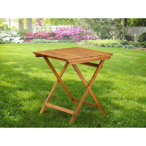 Selma Square Wooden Outdoor Table Made of Acacia Wood in Natural Oil Finish