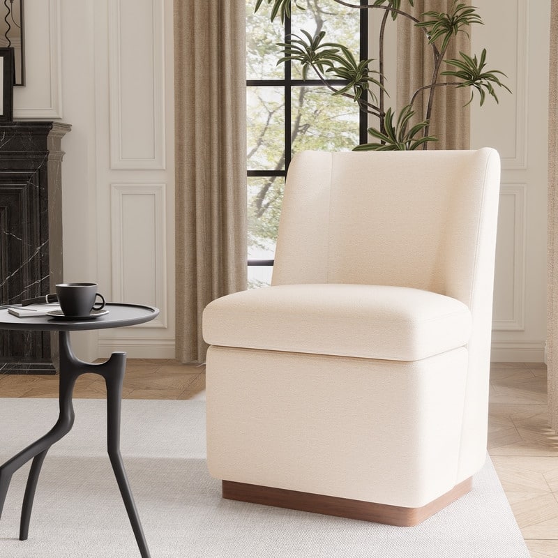 Modern Upholstered Accent Chair with Back for Dining Room, Living Room, Bedroom