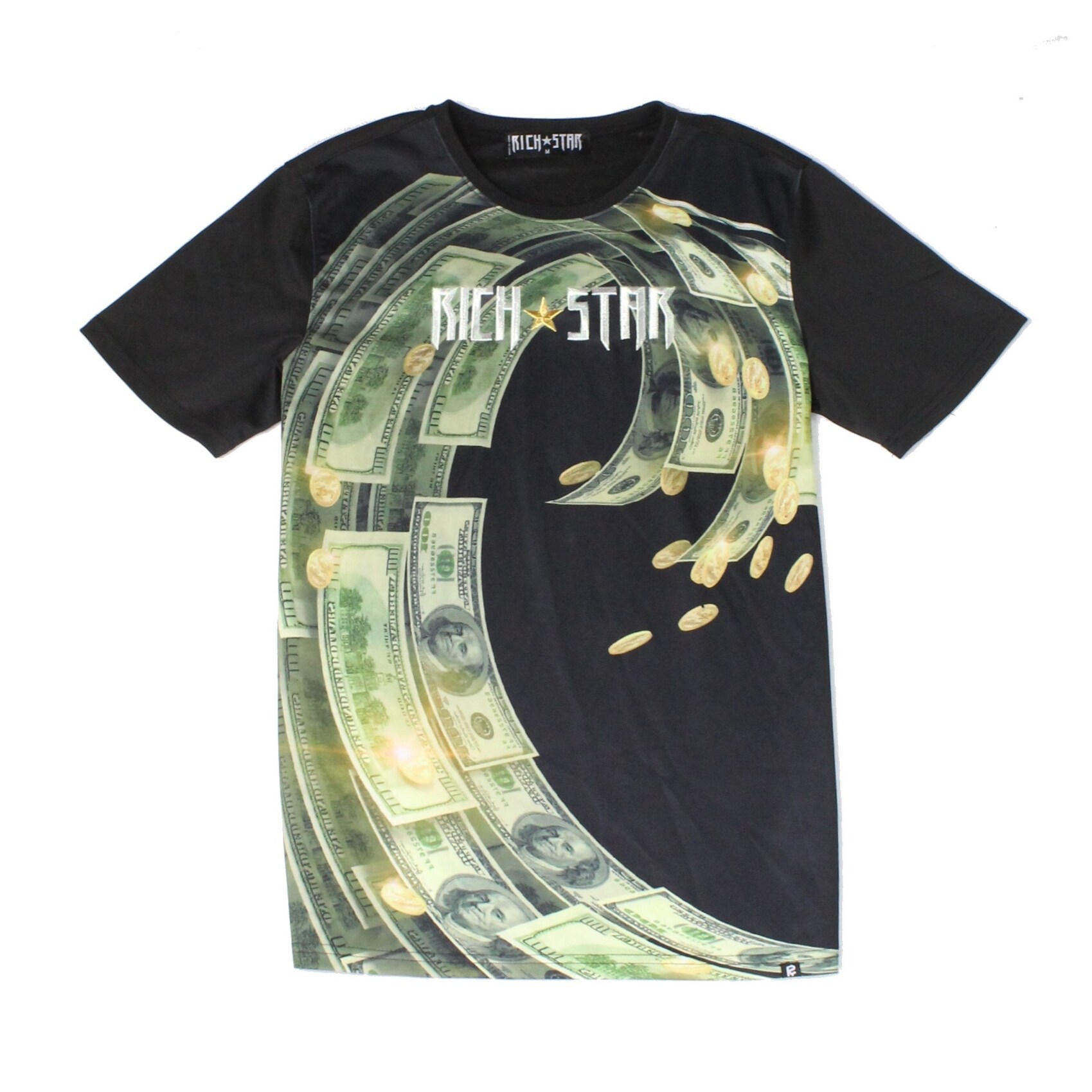 Shop Rich Star Mens T Shirt Black Size Medium M Crewneck Graphic