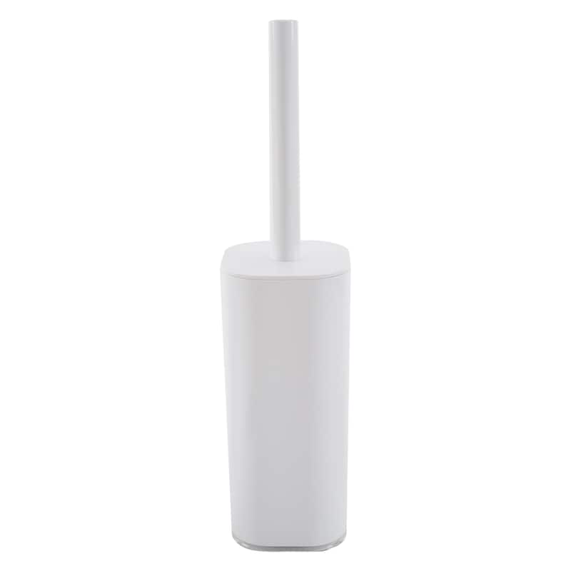 Bath Bliss Acrylic Cylinder Toilet Brush Set in White - 3.5"x 3.5"x 15"