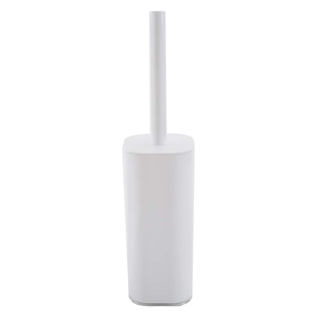 Bath Bliss Acrylic Cylinder Toilet Brush Set in White - 3.5"x 3.5"x 15"