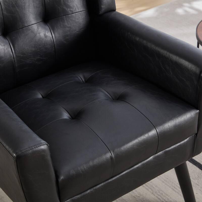 PU Accent Chair with Curved Back