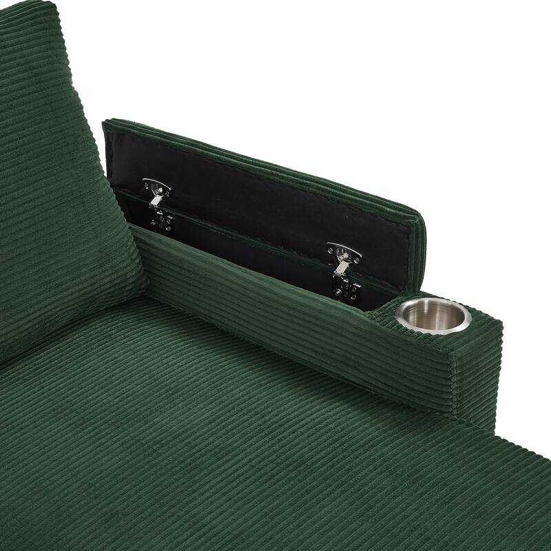Ultimate U-Shaped Convertible Sofa Bed with Storage Chaise, Cup Holders & USB Ports by Harper&Bright Designs